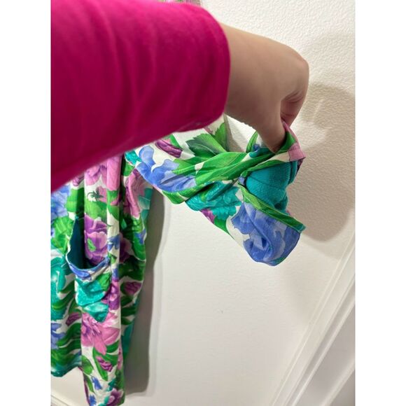 Victoria's Secret Gold Label Robe VTG Floral Terrycloth Retro House Coat Lounge - Picture 3 of 7